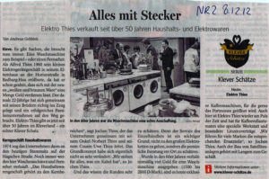 NRZ 8 Dezember 2012 Klever Schätze Serie: Elektro Thies