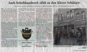 NRZ 5 Dezember 2012 Klever Schätze Serie: Schuhhaus Verfondern